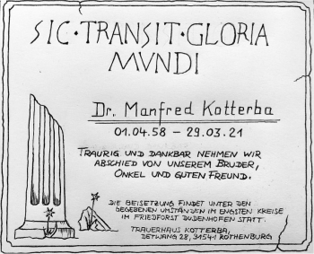 Traueranzeige von Manfred Kotterba von Schwetzinger Zeitung
